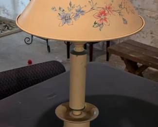 Vintage metal tole lamp