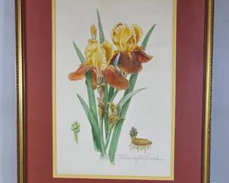 Framed original watercolor painting