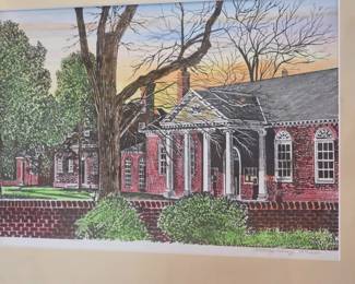 Beverley Rainey signed, numbered and framed print of historic Gloucester Courthouse