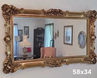 Large ornate vintage resin mirror