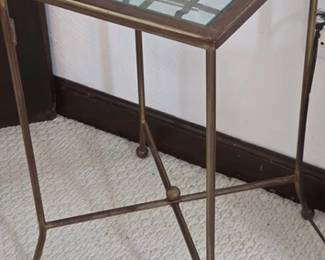 Glass top metal frame table