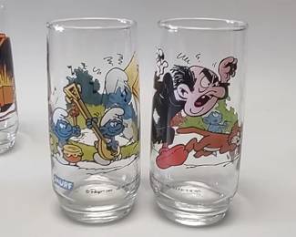 Smurf glasses from 1982 and 1983