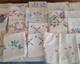 Vintage embroidered pillow cases