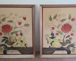 Pair of large MCM framed prints