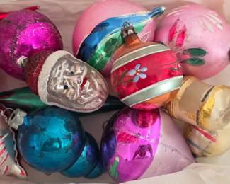 Collection of glass antique and vintage ornaments