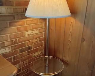 Glass top lamp table