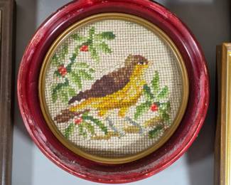 Vintage framed needlepoint