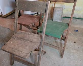 Vintage wood folding chairs