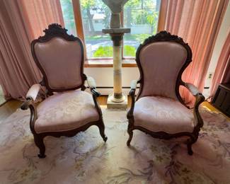 Victorian Parlor Chairs, Set. 