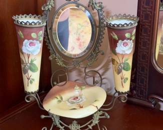 19th C French Porcelain Dresser Set