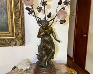 Art Nouveau French Lamp, August Moreau