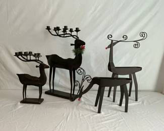 Metal Deer Candleholders