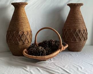 Rattan Vases  Wicker Basket