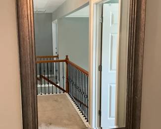 Beveled Wood Frame Mirror