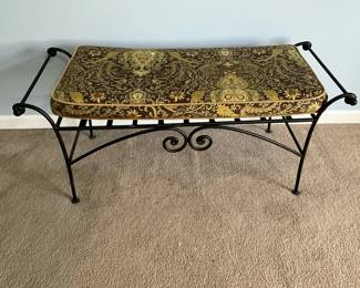 Black Metal Bench With Cushion