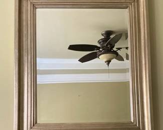 Beveled Metallic Finish Wood Frame Mirror
