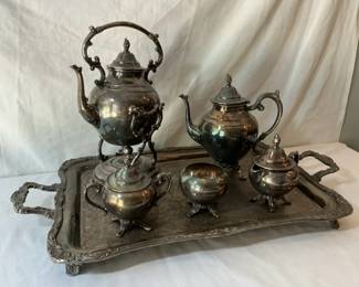 WM Rogers Coffee Tea Tray Set