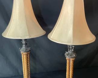 Beige Gold Twisted Table Lamps