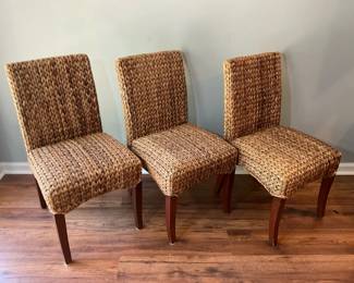 3 Braided Wicker Chairs