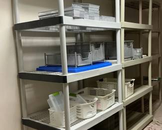 Assorted Plastic Shelving And Bins
