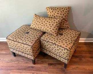 Spotted Accent Ottomans And Pillows