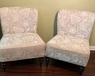 Pair Of Floral Upholstered Chairs