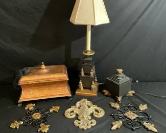 Black And Gold Accent Lamp And Decor