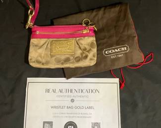 Coach Wristlet Bag Gold Label