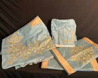 Elegant Blue  Gold Bedding Set