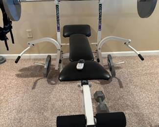 WEIGHT BENCH & BAR WITH WEIGHTS