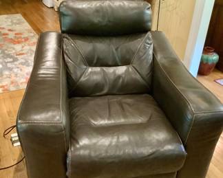 Brown Leather recliner. There are two!
