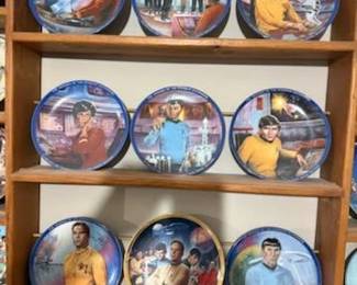 Descriptions of each StarTrek Plate follow and are in order from Top Left Plate with 9 plates in all (includes only plates in the middle section of the display unit. 