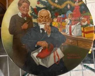 1981 Norman Rockwell Christmas Edition entitled "Grandpop and Me" 1981 Plate No. 4186