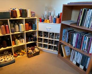 spools of thread, crafting books