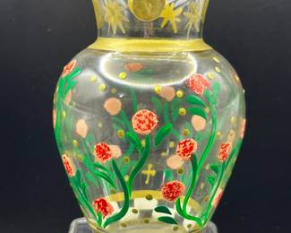 Handpainted Glass Vase- signed
