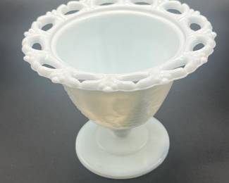 Indiana Glass Harvest Grape Milk glass compote