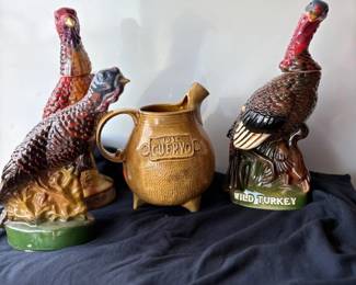Wild Turkey Decanters; Jose Cuervo Pitcher