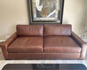 Restoration Hardware Leather Couch 