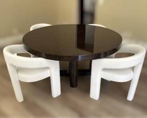Restoration Hardware Bardot Bur Dining Table with 4 chairs 
