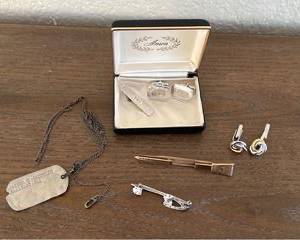 Sterling Silver Tie Clips and Cuff Links 