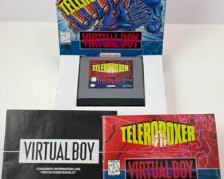 Nintendo Virtual Boy Game: Teleroboxer - Box in good shape - Manual and supplemental docs included