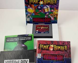 Nintendo Virtual Boy Game: Panic Bomber - Box in good shape - Manual and supplemental docs included