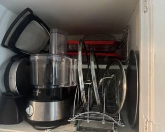 Misc Appliances, baking sheets, lids, pans, cutting boards, utensils all available for purchase.