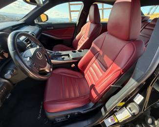 2015 Lexus IS 350.  ~52,000 miles. Zero accidents. F-Sport package, red leather heated/aircon'd seats.  Minor cosmetic scrapes.  Side mirror plastic cracked.  More pics available upon request.