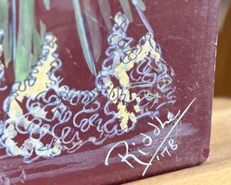 “Lady B”, an original gouache work of art, signed by Garland Riddle circa 1978. Measures, 22” H x 14” W.