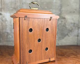This lot features an Emperor Mantel Clock in good working condition with a key. This clock measures, 15” H x 11” W x 6” D. Franz Hermle two (2) jewel movement.