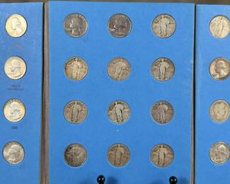 This lot features a beautiful collection of silver quarters, held and displayed in a Whitman folder. There are a total of thirty-three (33) silver quarters.