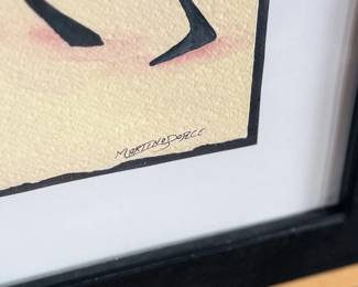 This lot features an original watercolor by listed artist, Martino Dorce. Signed lower right, professionally framed, and measures in frame, 22.75” H x 18.75” W.