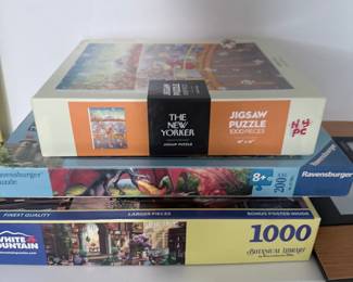 The New Yorker Jigsaw Puzzle, Ravensburger Jigsaw Puzzle, and White Mountain Jigsaw Puzzle