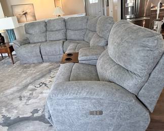 La-Z-Boy Trouper Reclining Sectional Sofa with USB Ports